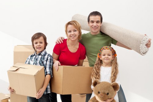 Residential packing services with organized boxes